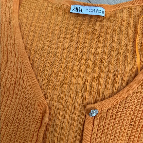 Zara Vibrant Orange Knit Cardigan - Picture 2 of 3